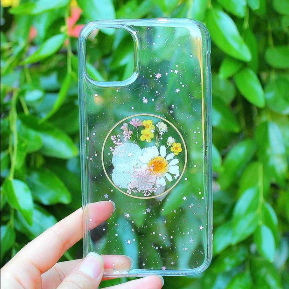 Handmade pressed dried flower phone case